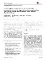 Changes in the racial disparity in breast cancer mortality in the ten US cities with the largest African American populations from 1999 to 2013: The reduction in breast cancer mortality disparity in Chicago