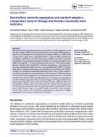 Racial/ethnic minority segregation and low birth weight in Chicago and Toronto
